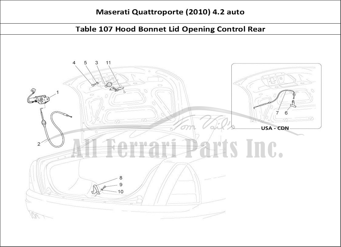 Ferrari Parts Maserati QTP. (2010) 4.2 auto Page 107 Rear Lid Opening Control