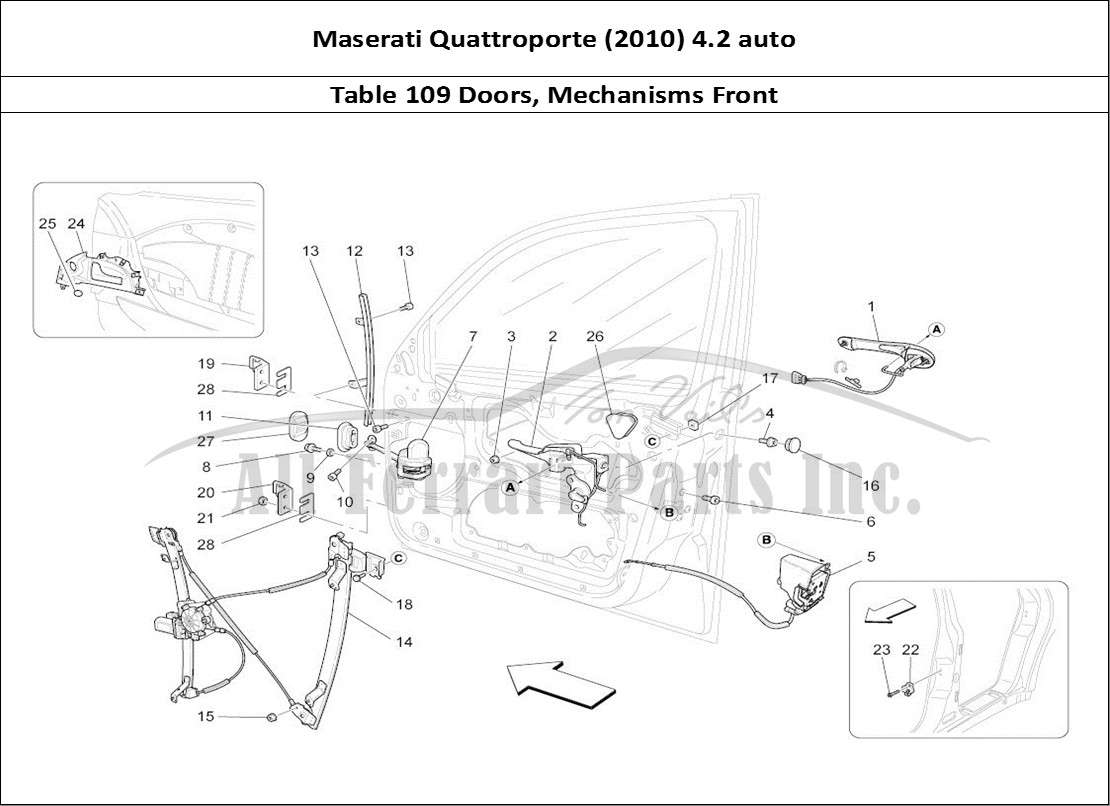 Ferrari Parts Maserati QTP. (2010) 4.2 auto Page 109 Front Doors: Mechanisms