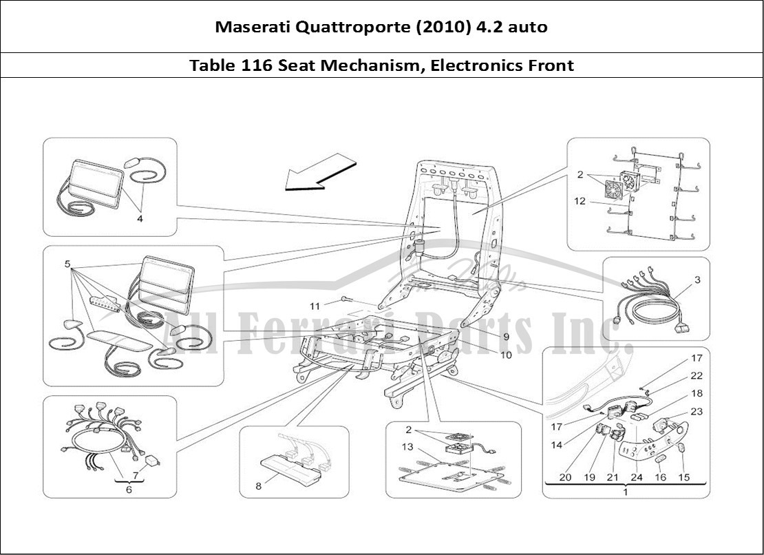 Ferrari Parts Maserati QTP. (2010) 4.2 auto Page 116 Front Seats: Mechanics A