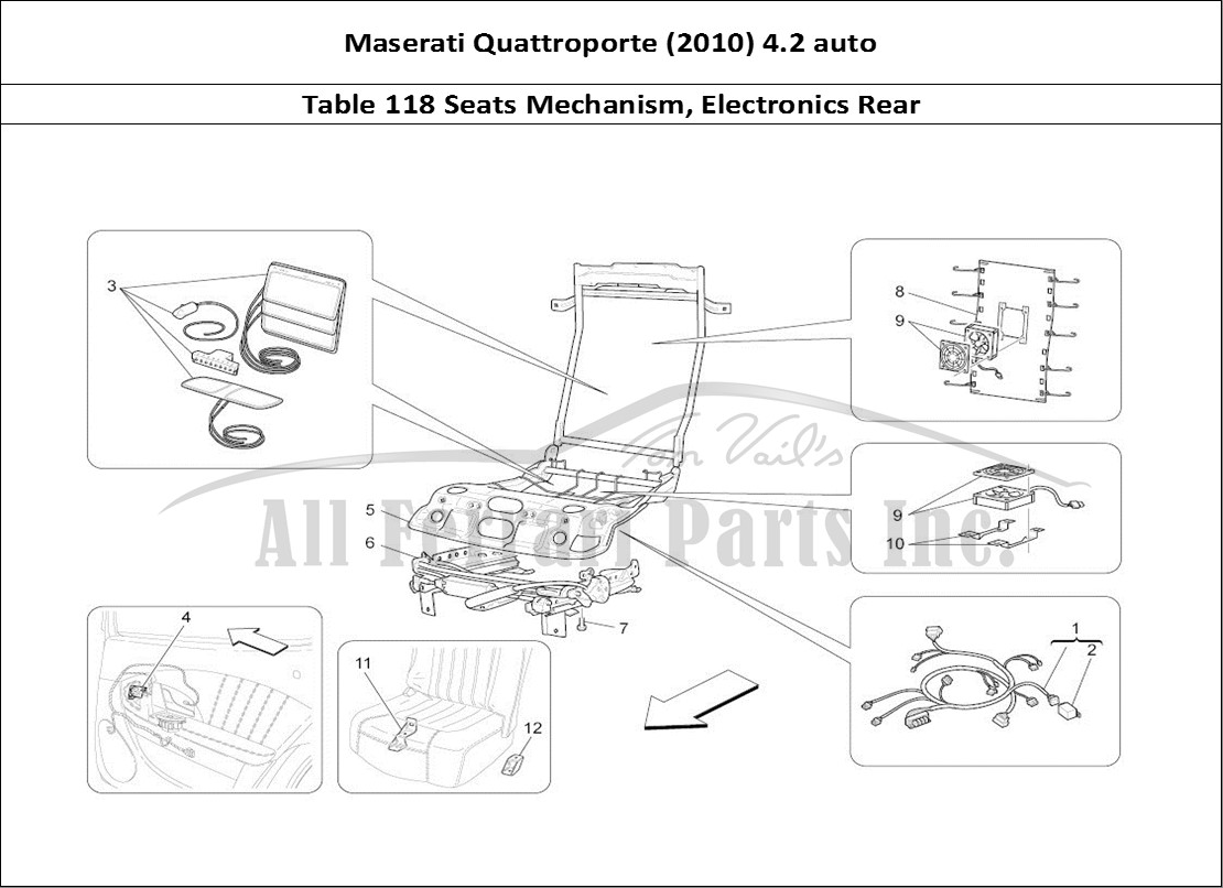 Ferrari Parts Maserati QTP. (2010) 4.2 auto Page 118 Rear Seats: Mechanics An
