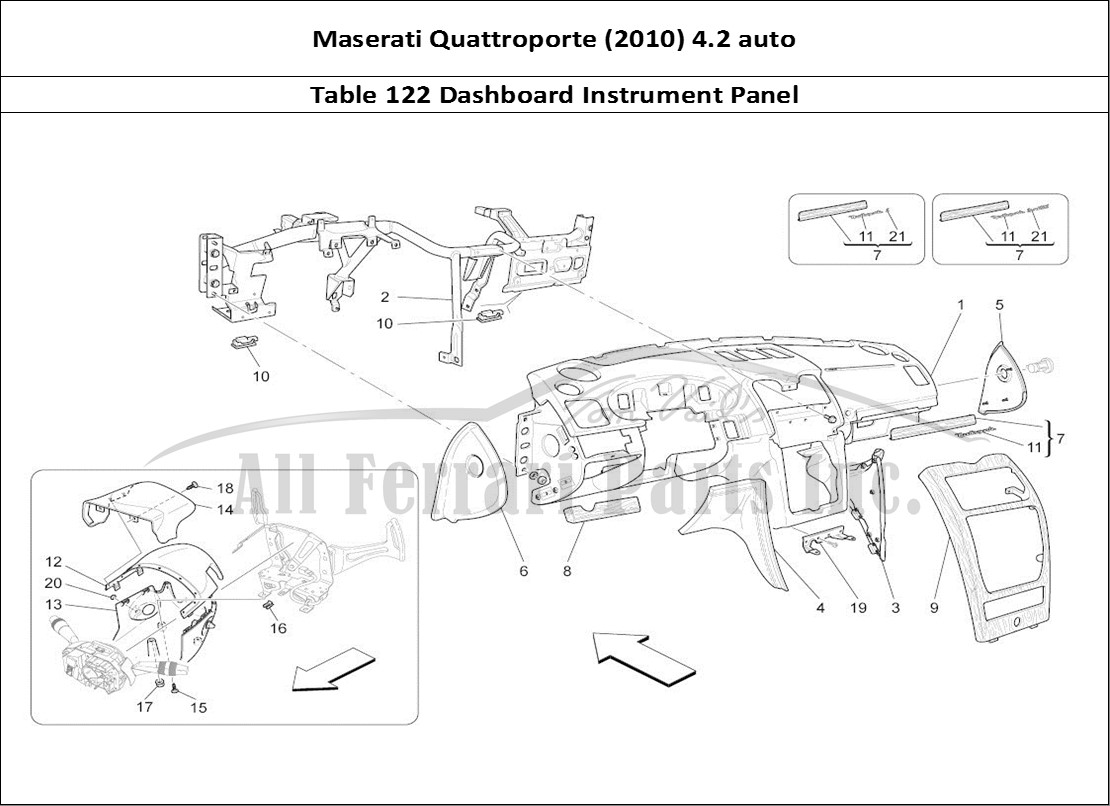 Ferrari Parts Maserati QTP. (2010) 4.2 auto Page 122 Dashboard Unit