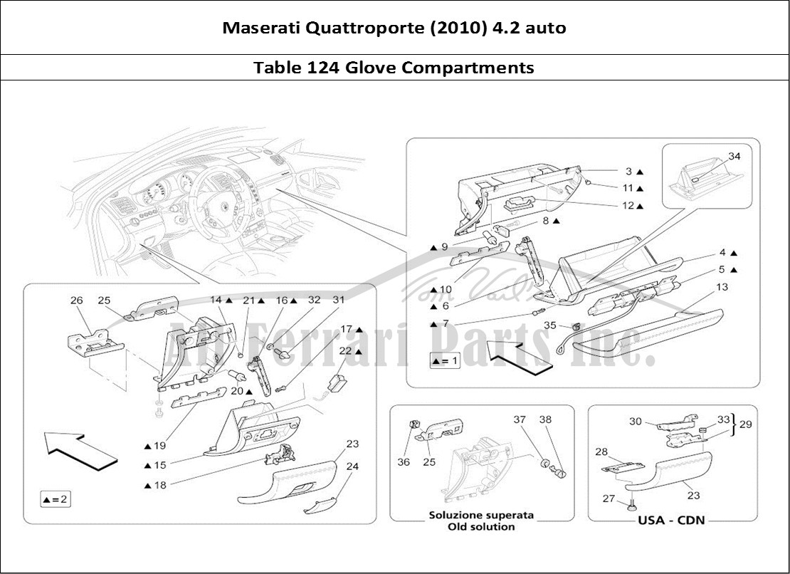 Ferrari Parts Maserati QTP. (2010) 4.2 auto Page 124 Glove Compartments