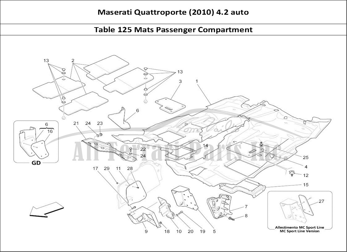 Ferrari Parts Maserati QTP. (2010) 4.2 auto Page 125 Passenger Compartment Ma