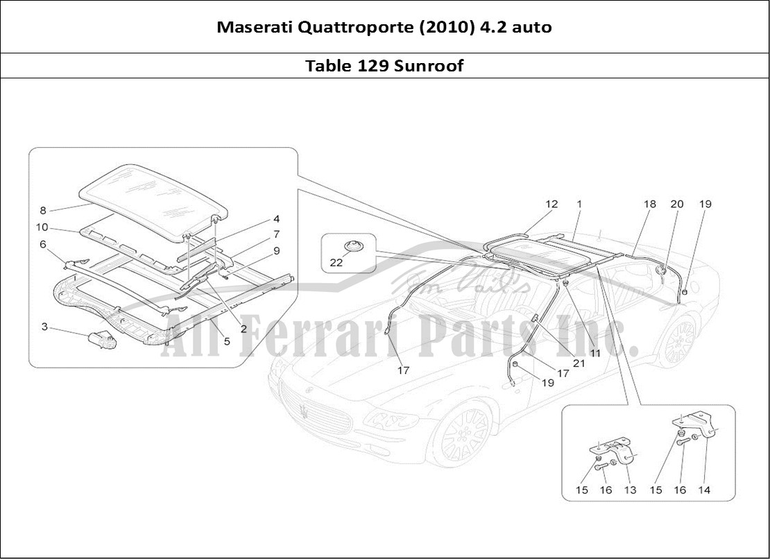 Ferrari Parts Maserati QTP. (2010) 4.2 auto Page 129 Sunroof