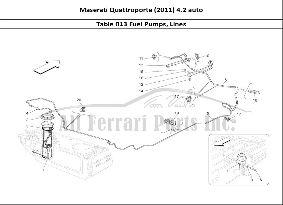 Ferrari Parts Maserati QTP. (2011) 4.2 auto Page 013 Fuel Pumps And Connection