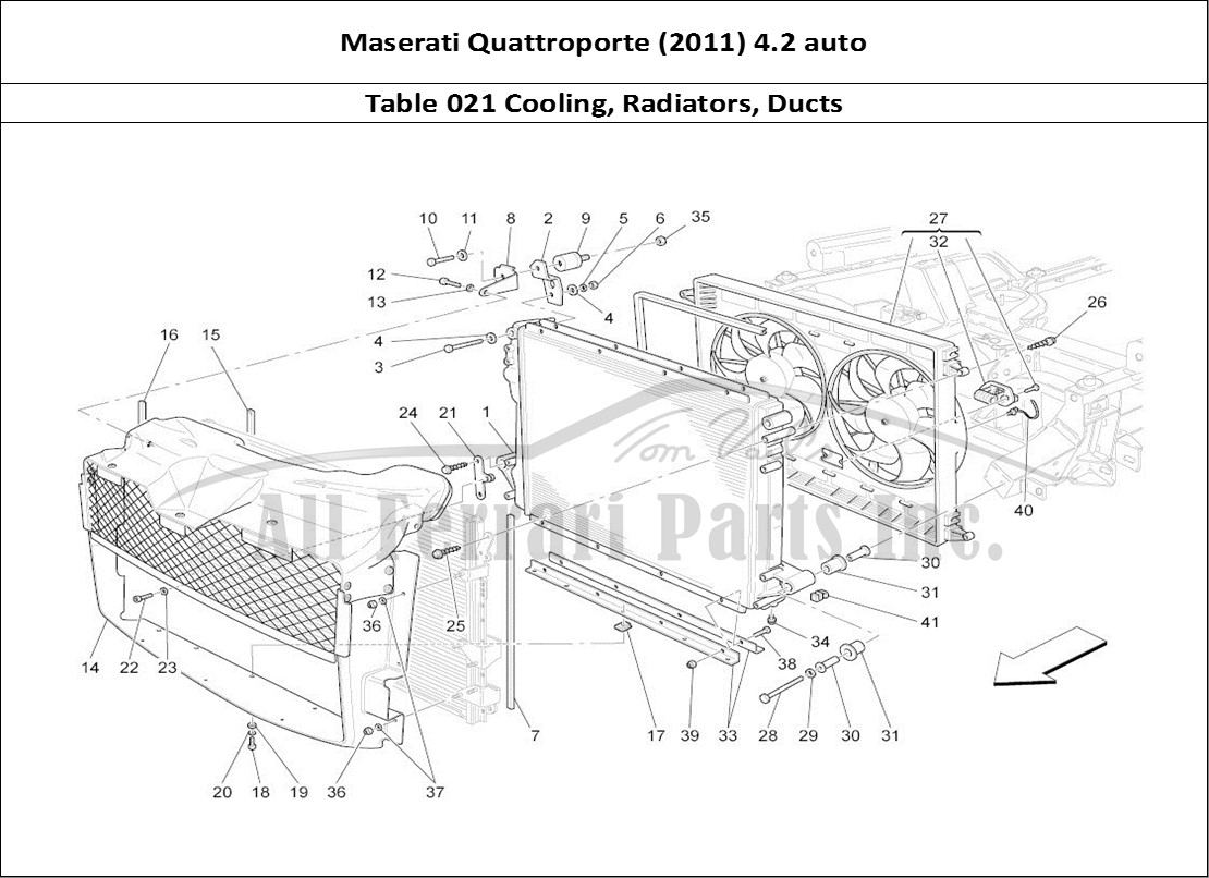 Ferrari Parts Maserati QTP. (2011) 4.2 auto Page 021 Cooling: Air Radiators An