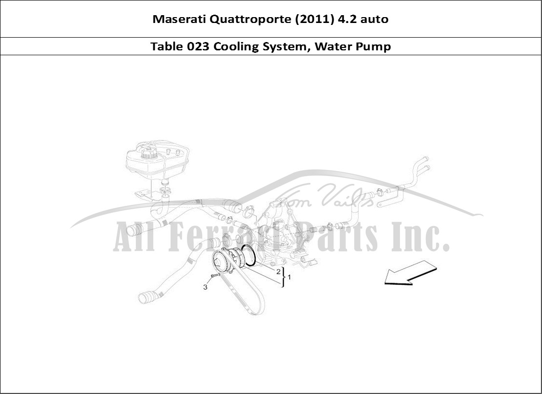 Ferrari Parts Maserati QTP. (2011) 4.2 auto Page 023 Cooling System: Water Pum