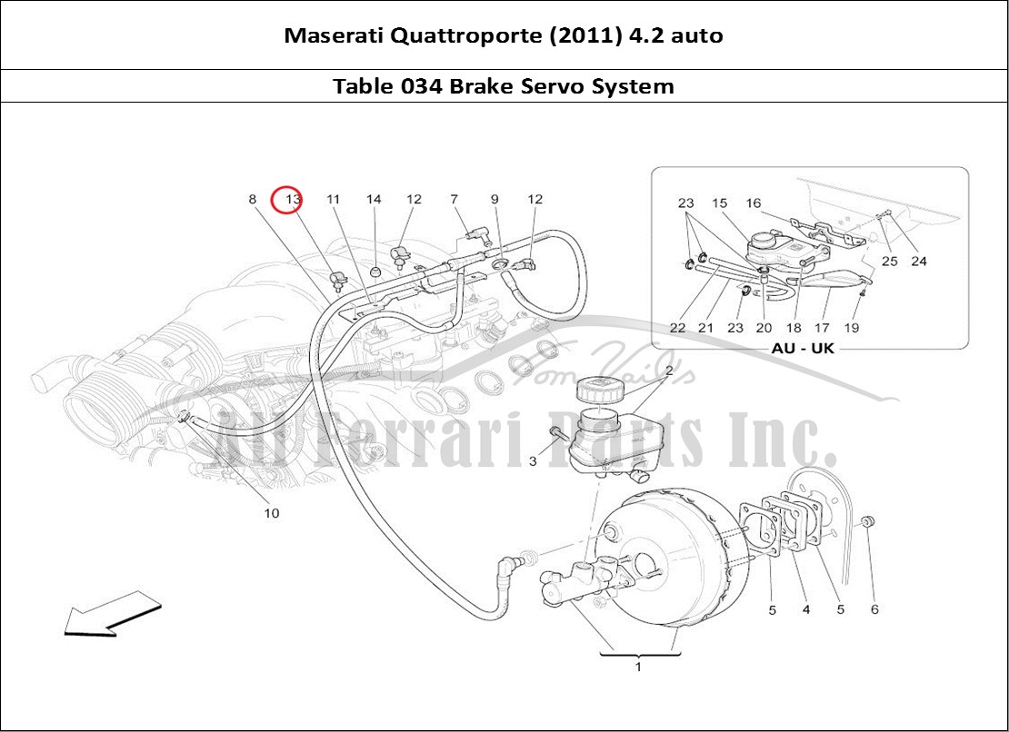 Ferrari Parts Maserati QTP. (2011) 4.2 auto Page 034 Brake Servo System