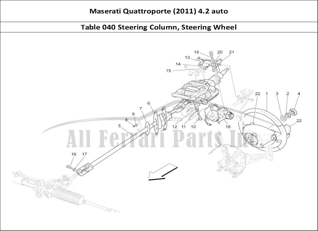 Ferrari Parts Maserati QTP. (2011) 4.2 auto Page 040 Steering Column And Steer