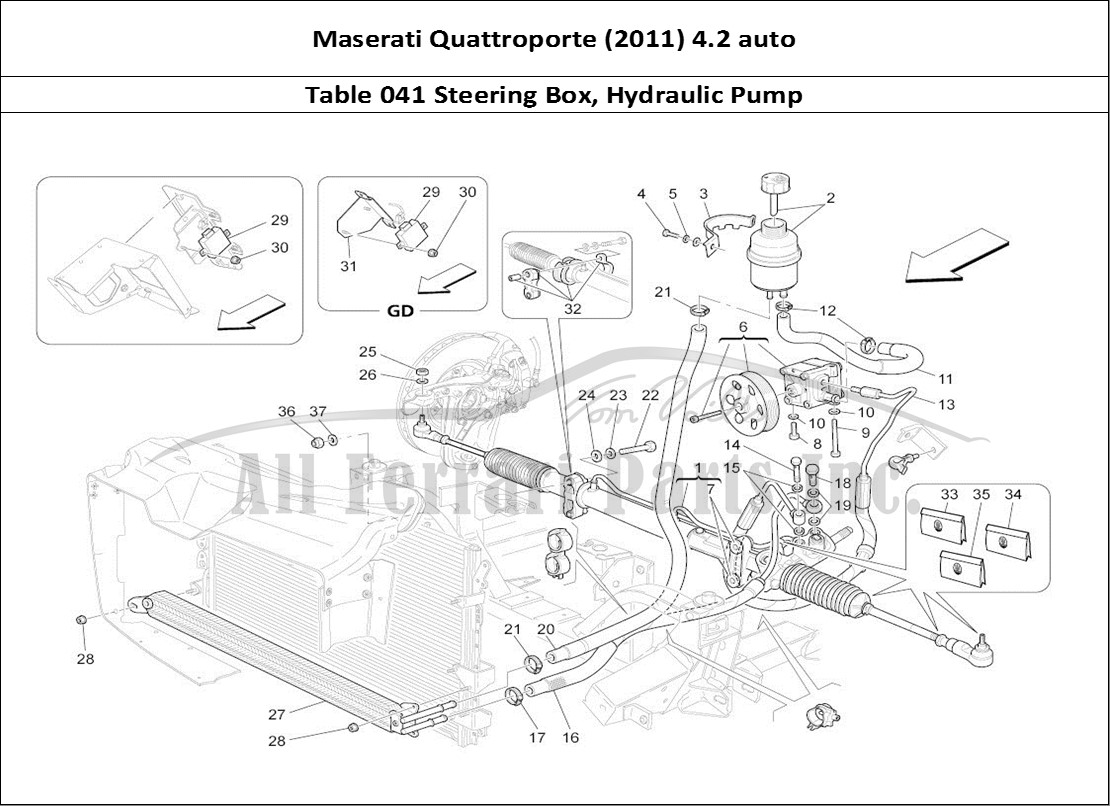 Ferrari Parts Maserati QTP. (2011) 4.2 auto Page 041 Steering Box And Hydrauli