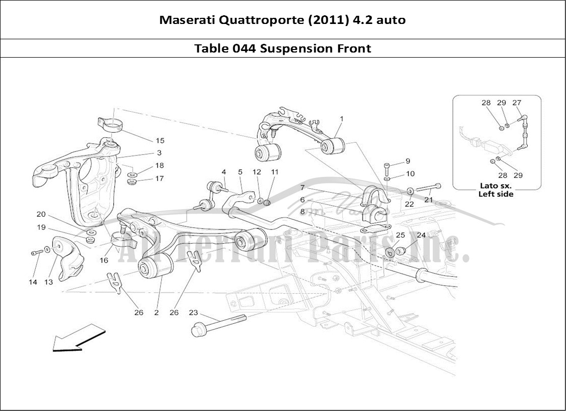 Ferrari Parts Maserati QTP. (2011) 4.2 auto Page 044 Front Suspension