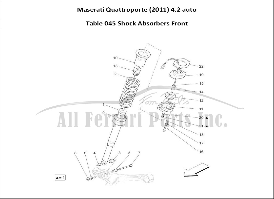 Ferrari Parts Maserati QTP. (2011) 4.2 auto Page 045 Front Shock Absorber Devi