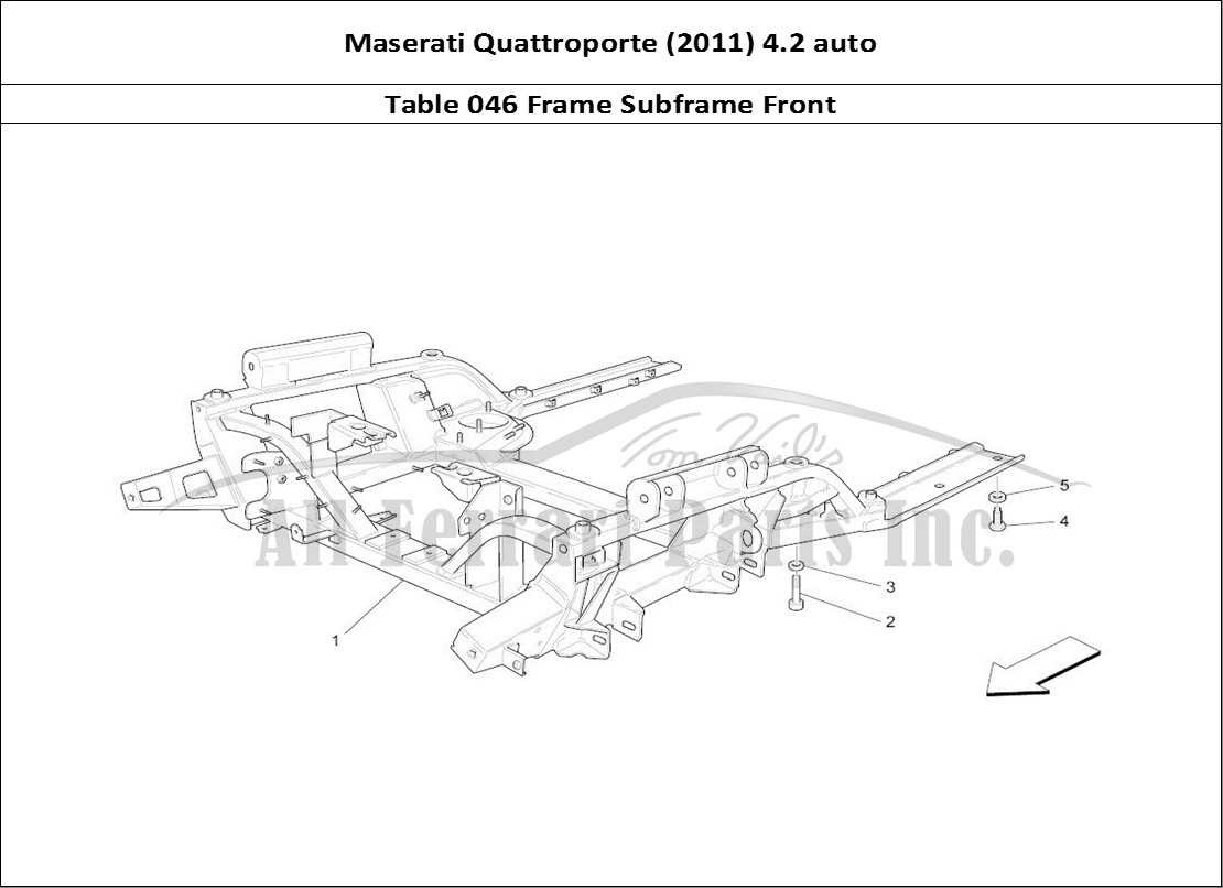 Ferrari Parts Maserati QTP. (2011) 4.2 auto Page 046 Front Underchassis