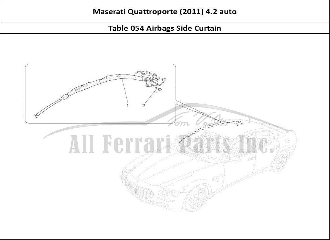 Ferrari Parts Maserati QTP. (2011) 4.2 auto Page 054 Window Bag System