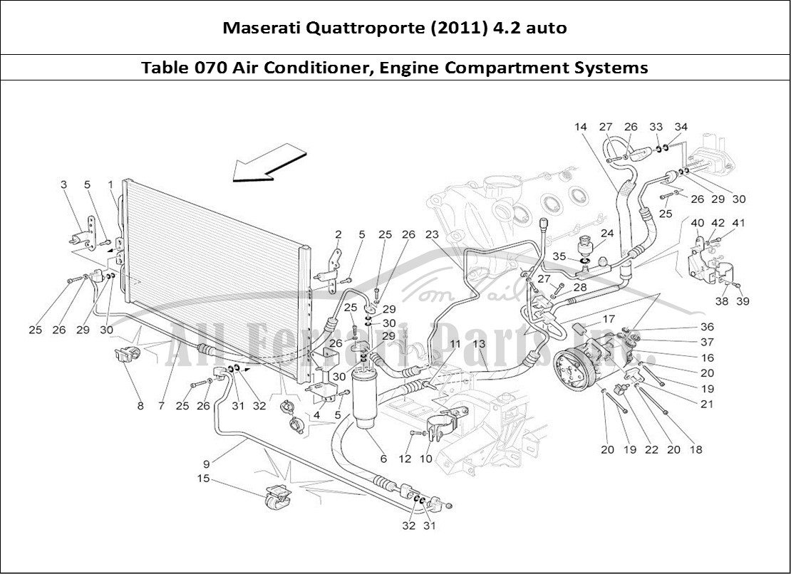 Ferrari Parts Maserati QTP. (2011) 4.2 auto Page 070 A/c Unit: Engine Compartm