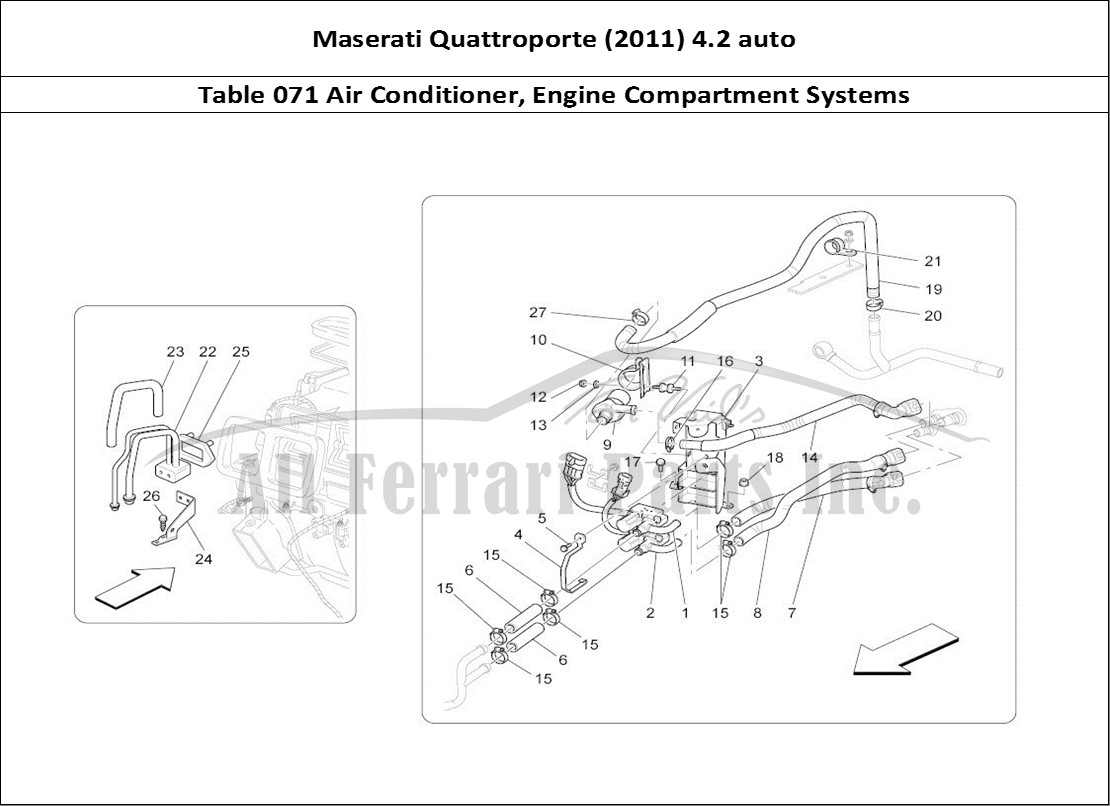 Ferrari Parts Maserati QTP. (2011) 4.2 auto Page 071 A/c Unit: Engine Compartm