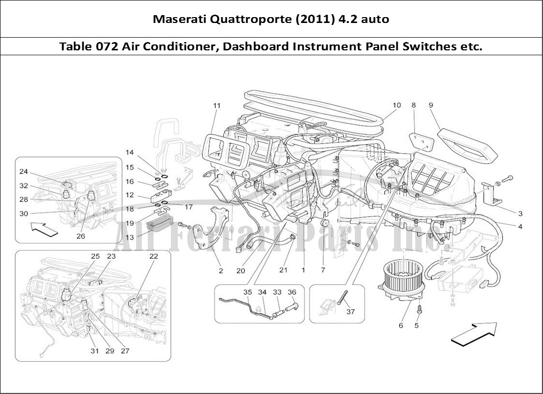 Ferrari Parts Maserati QTP. (2011) 4.2 auto Page 072 A/c Unit: Dashboard Devic