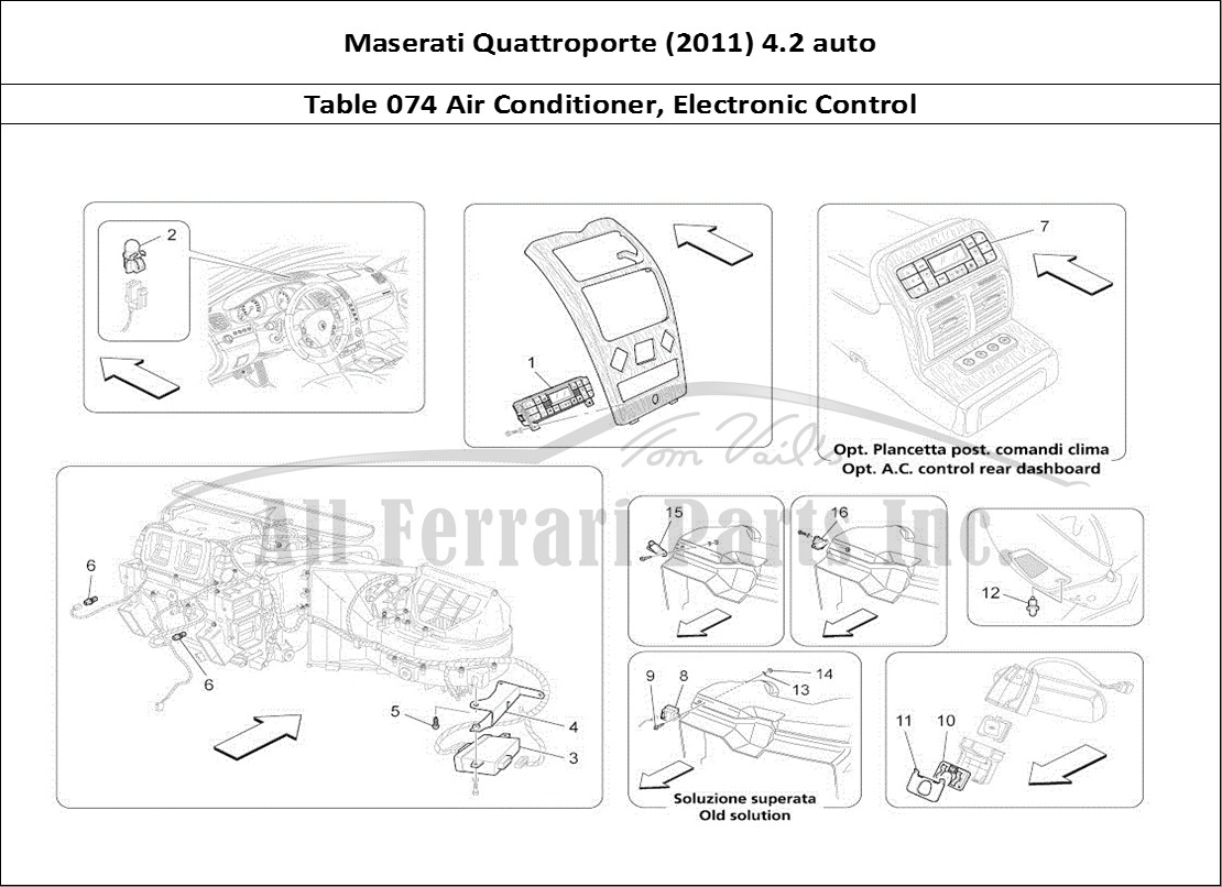 Ferrari Parts Maserati QTP. (2011) 4.2 auto Page 074 A/c Unit: Electronic Cont