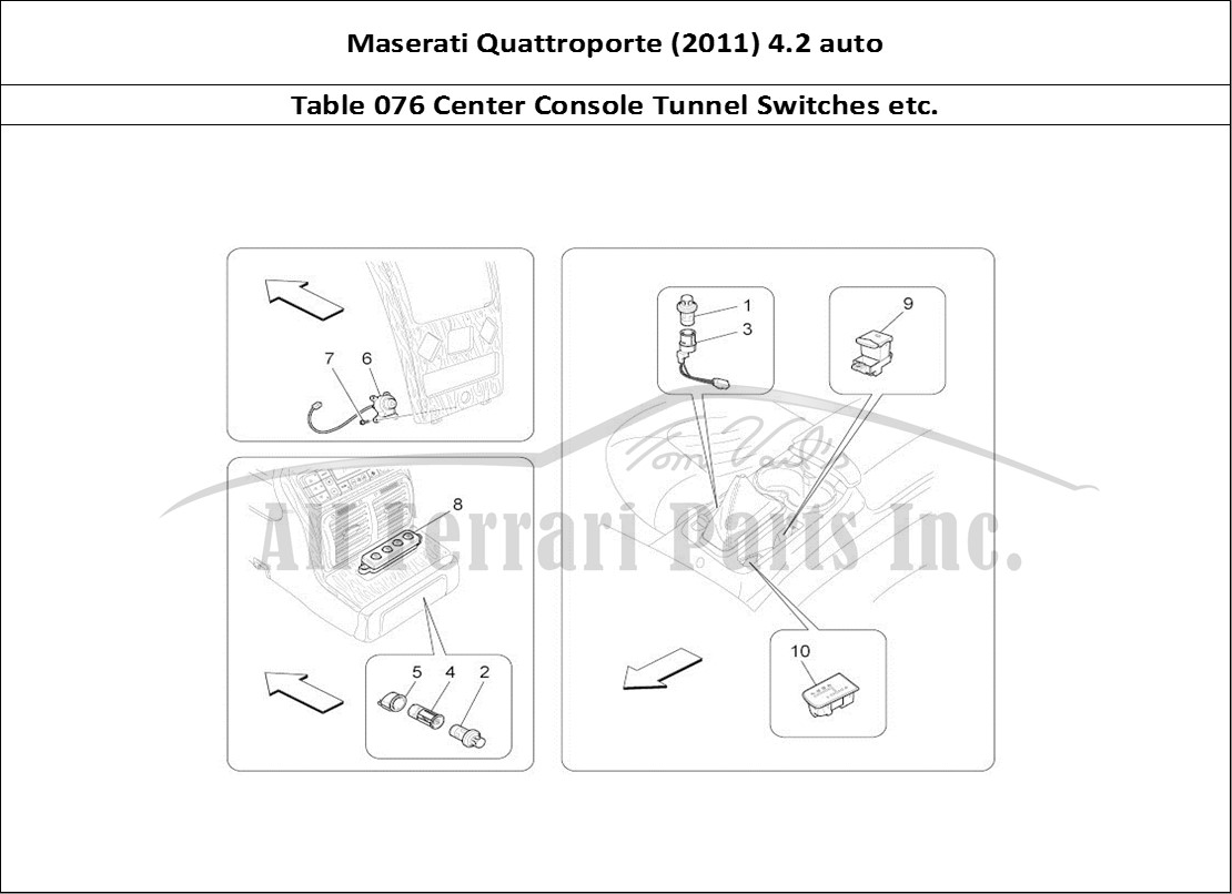 Ferrari Parts Maserati QTP. (2011) 4.2 auto Page 076 Centre Console Devices