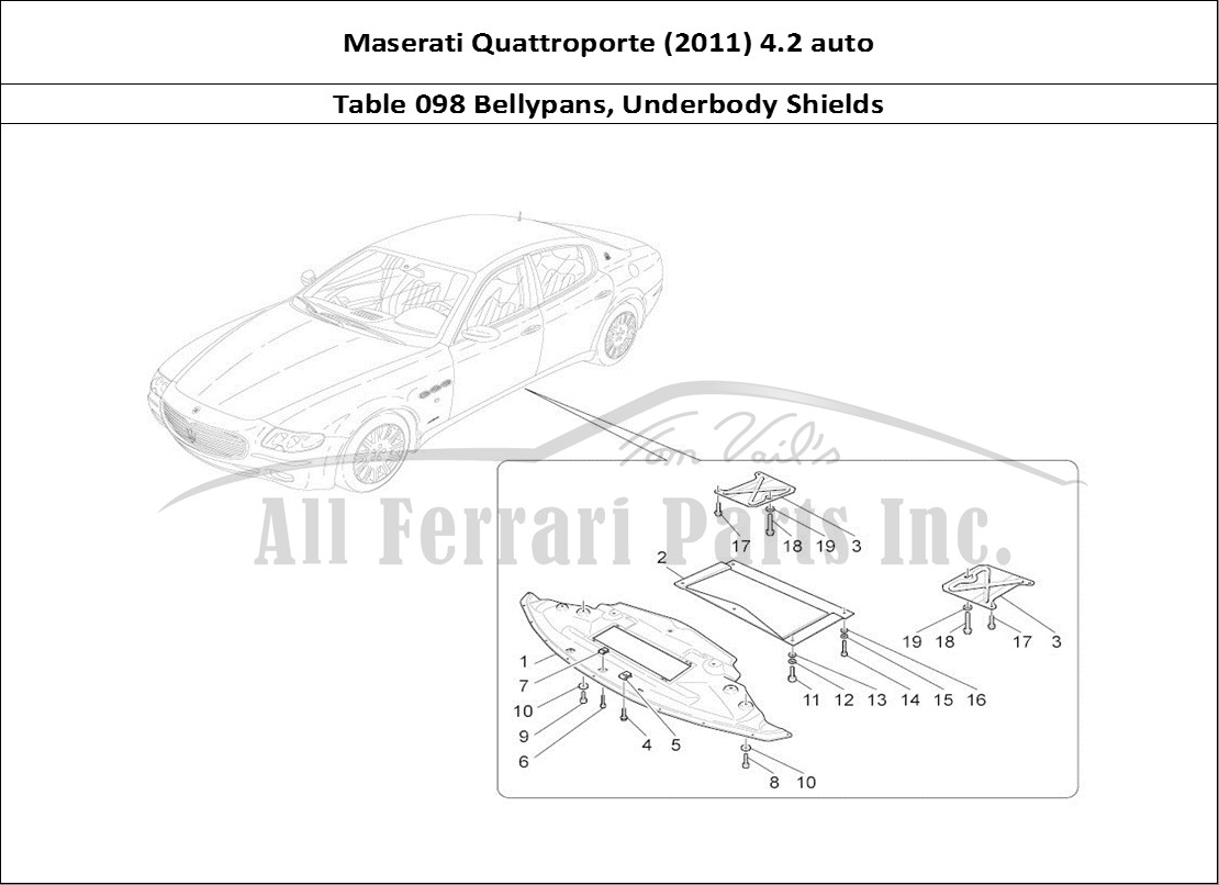 Ferrari Parts Maserati QTP. (2011) 4.2 auto Page 098 Underbody And Underfloor