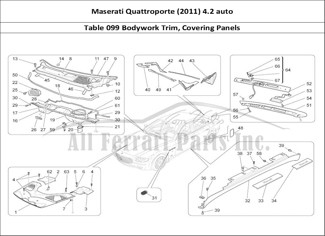 Ferrari Parts Maserati QTP. (2011) 4.2 auto Page 099 Shields, Trims And Coveri