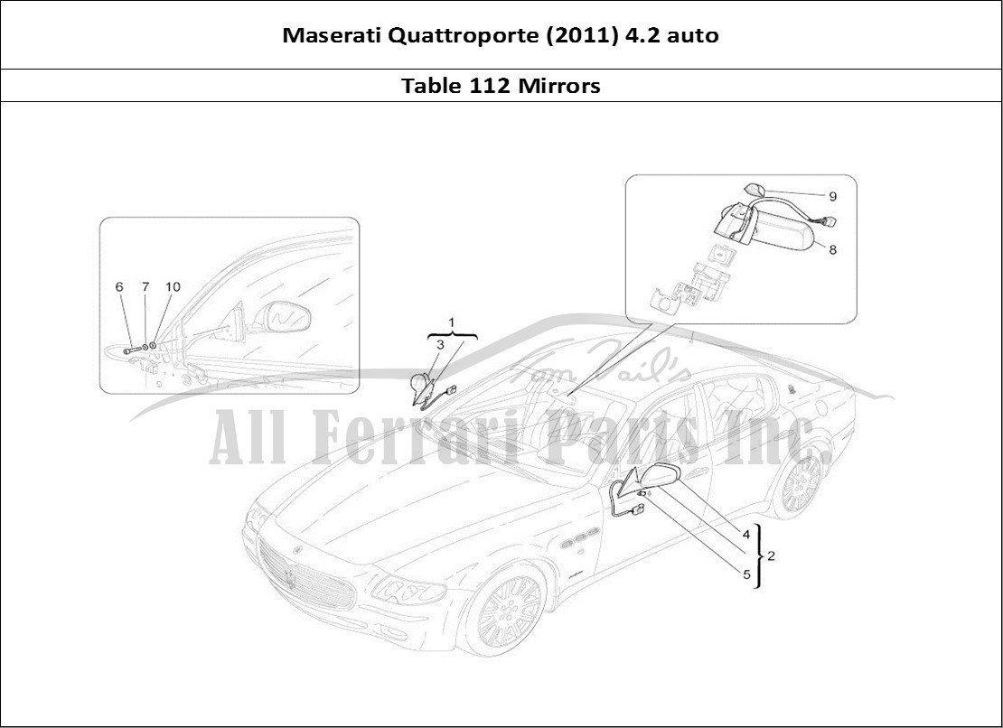 Ferrari Parts Maserati QTP. (2011) 4.2 auto Page 112 Internal And External Rea