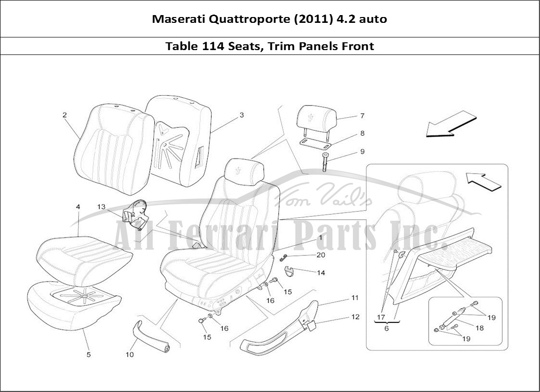 Ferrari Parts Maserati QTP. (2011) 4.2 auto Page 114 Front Seats: Trim Panels