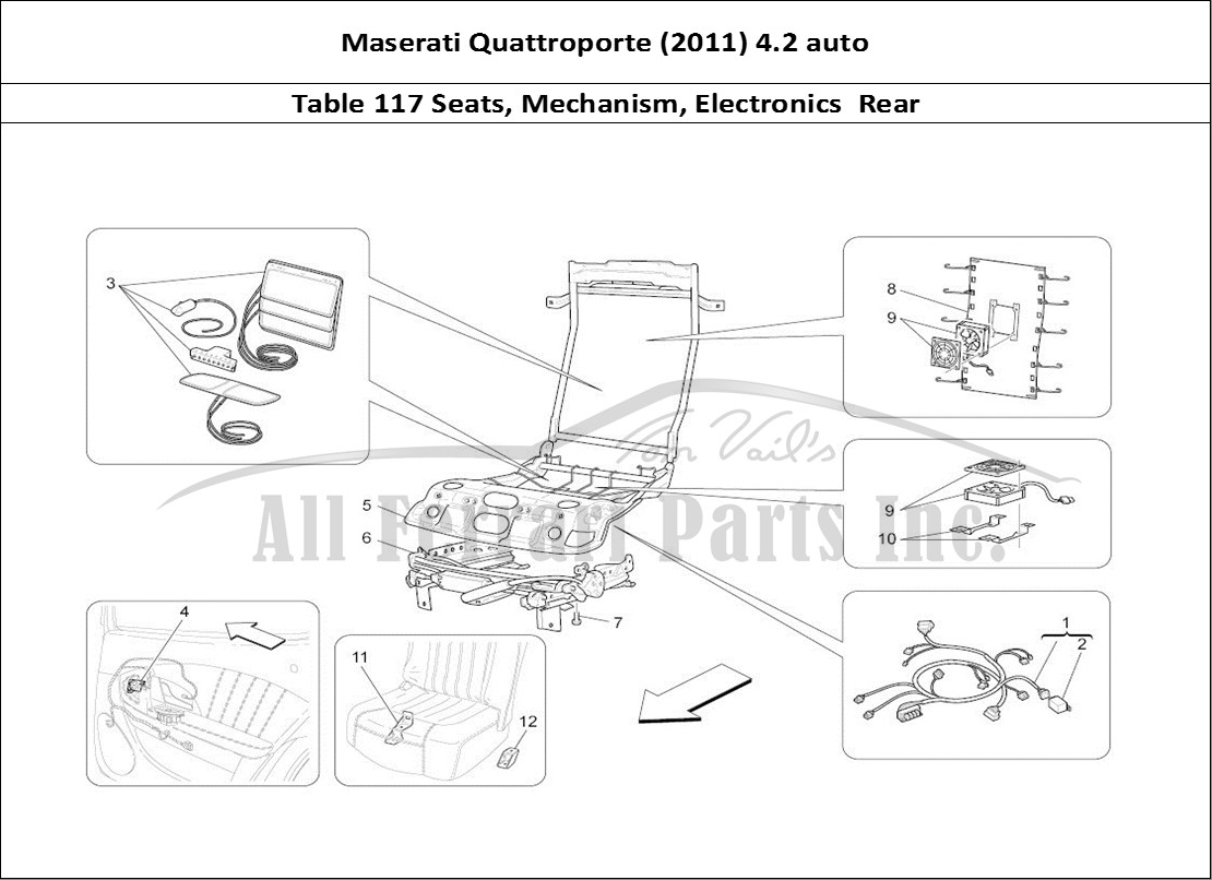 Ferrari Parts Maserati QTP. (2011) 4.2 auto Page 117 Rear Seats: Mechanics And