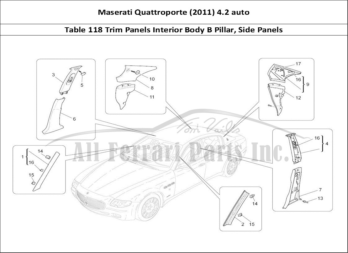 Ferrari Parts Maserati QTP. (2011) 4.2 auto Page 118 Passenger Compartment B P
