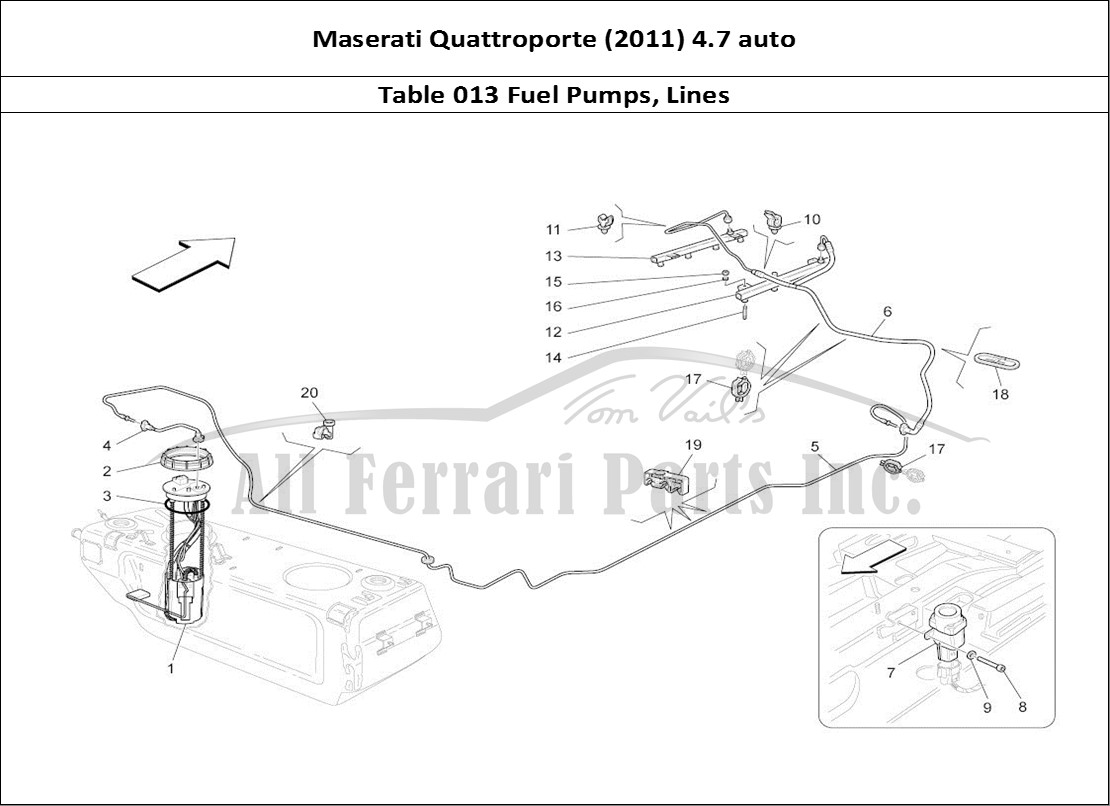Ferrari Parts Maserati QTP. (2011) 4.7 auto Page 013 Fuel Pumps And Connectio