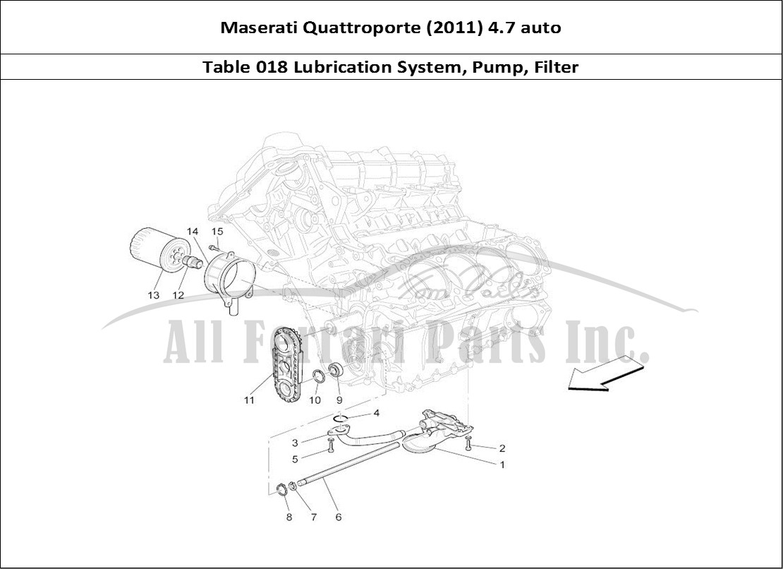 Ferrari Parts Maserati QTP. (2011) 4.7 auto Page 018 Lubrication System: Pump