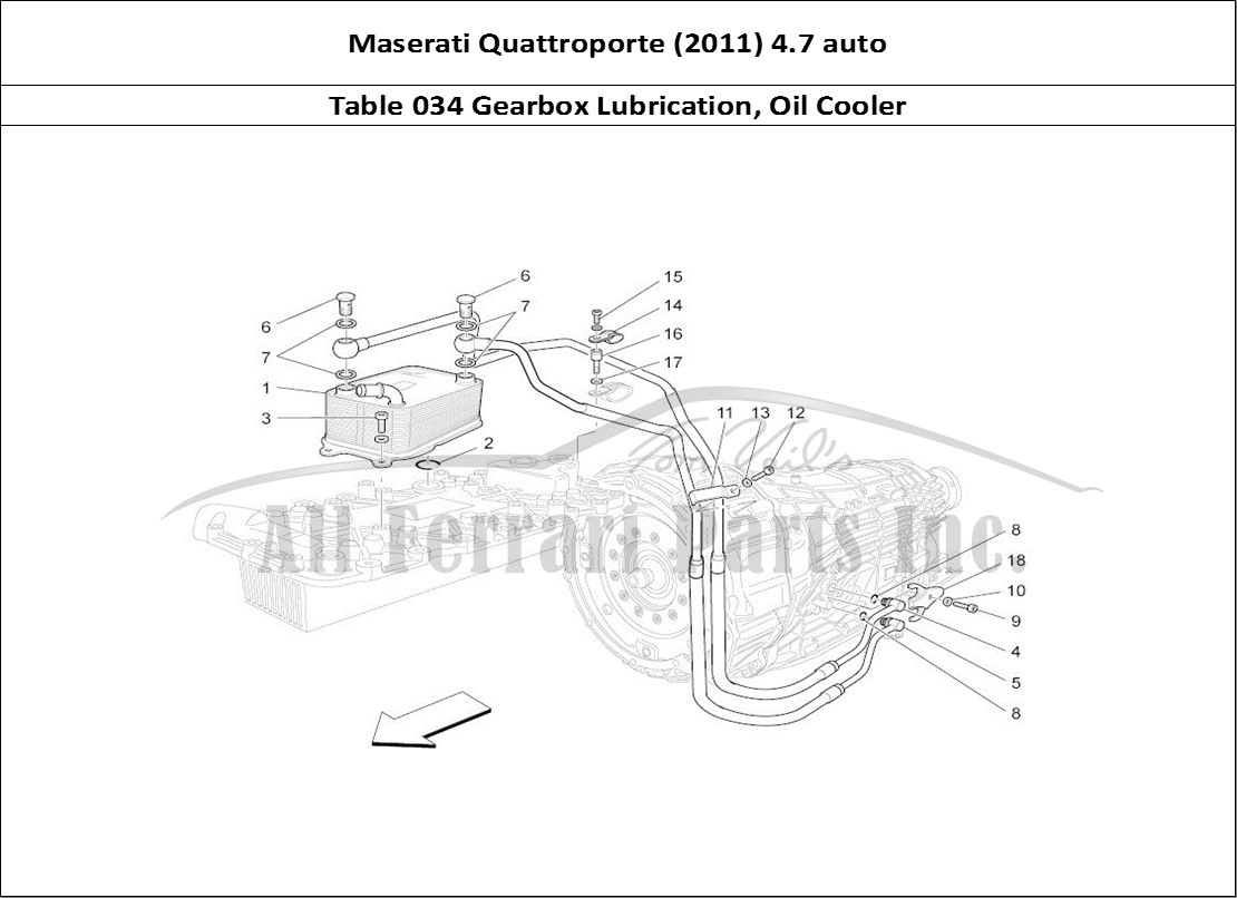 Ferrari Parts Maserati QTP. (2011) 4.7 auto Page 034 Lubrication And Gearbox