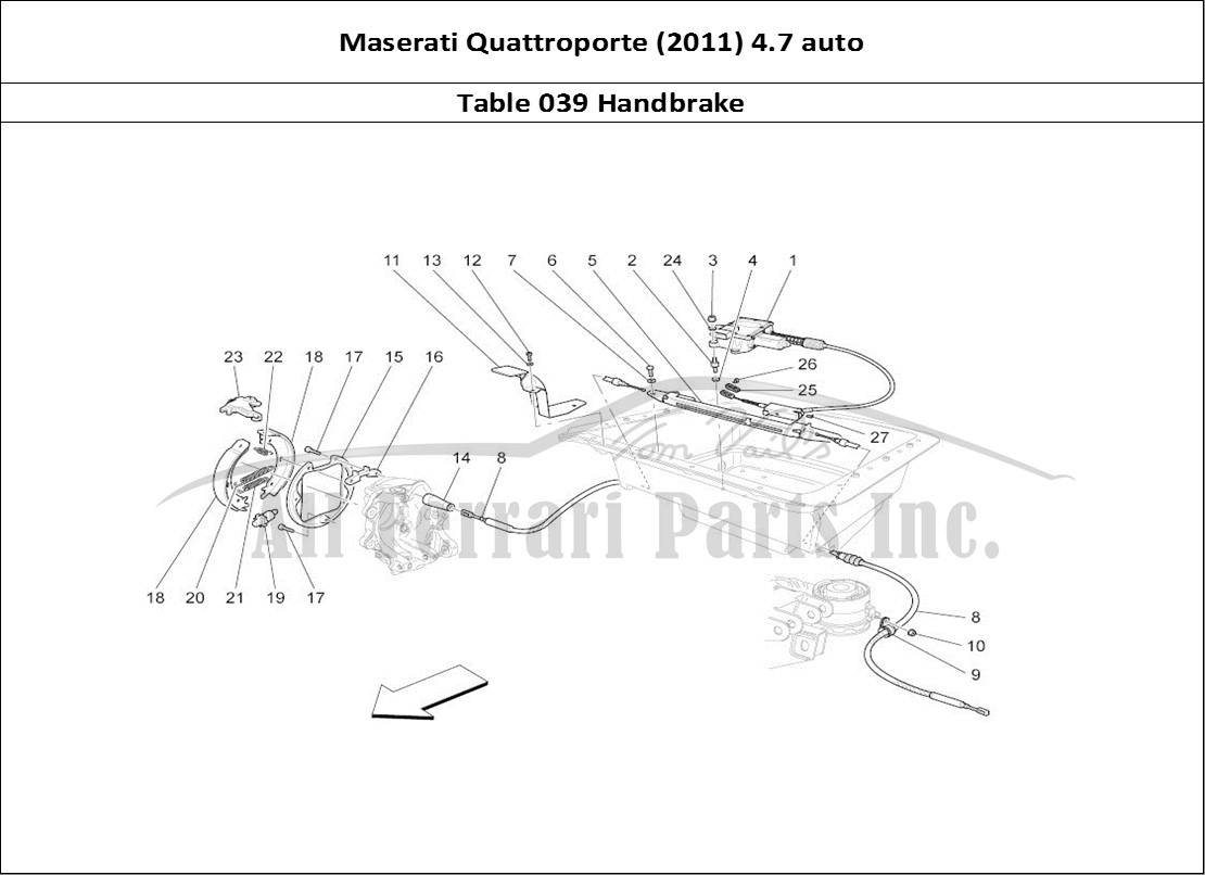 Ferrari Parts Maserati QTP. (2011) 4.7 auto Page 039 Handbrake