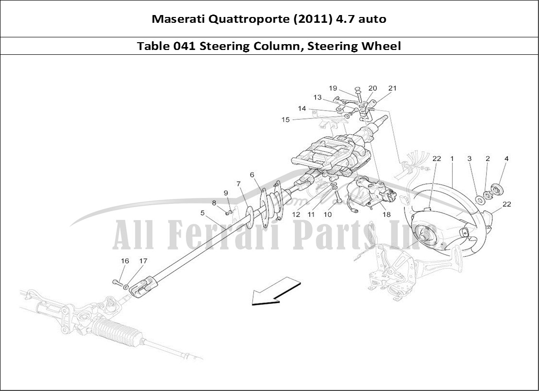Ferrari Parts Maserati QTP. (2011) 4.7 auto Page 041 Steering Column And Stee
