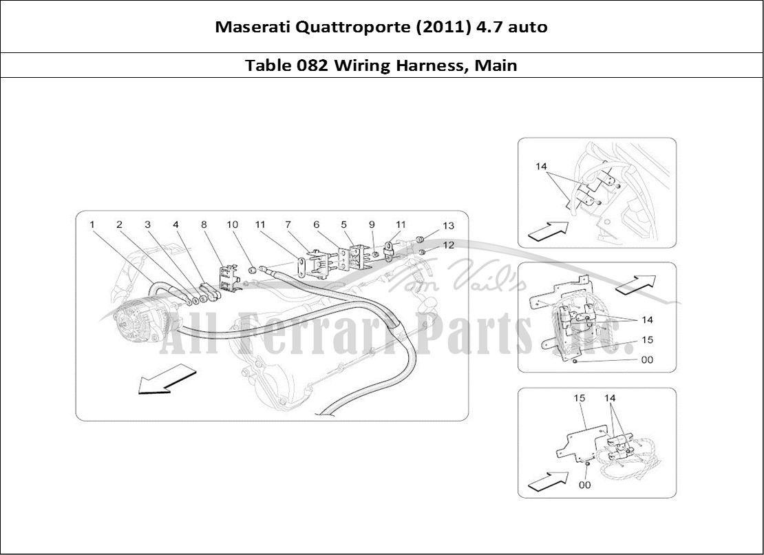 Ferrari Parts Maserati QTP. (2011) 4.7 auto Page 082 Main Wiring