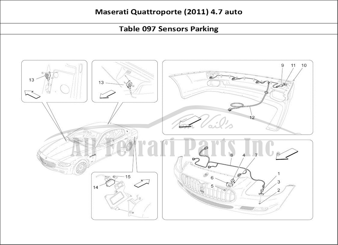 Ferrari Parts Maserati QTP. (2011) 4.7 auto Page 097 Parking Sensors