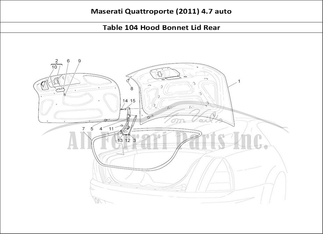 Ferrari Parts Maserati QTP. (2011) 4.7 auto Page 104 Rear Lid
