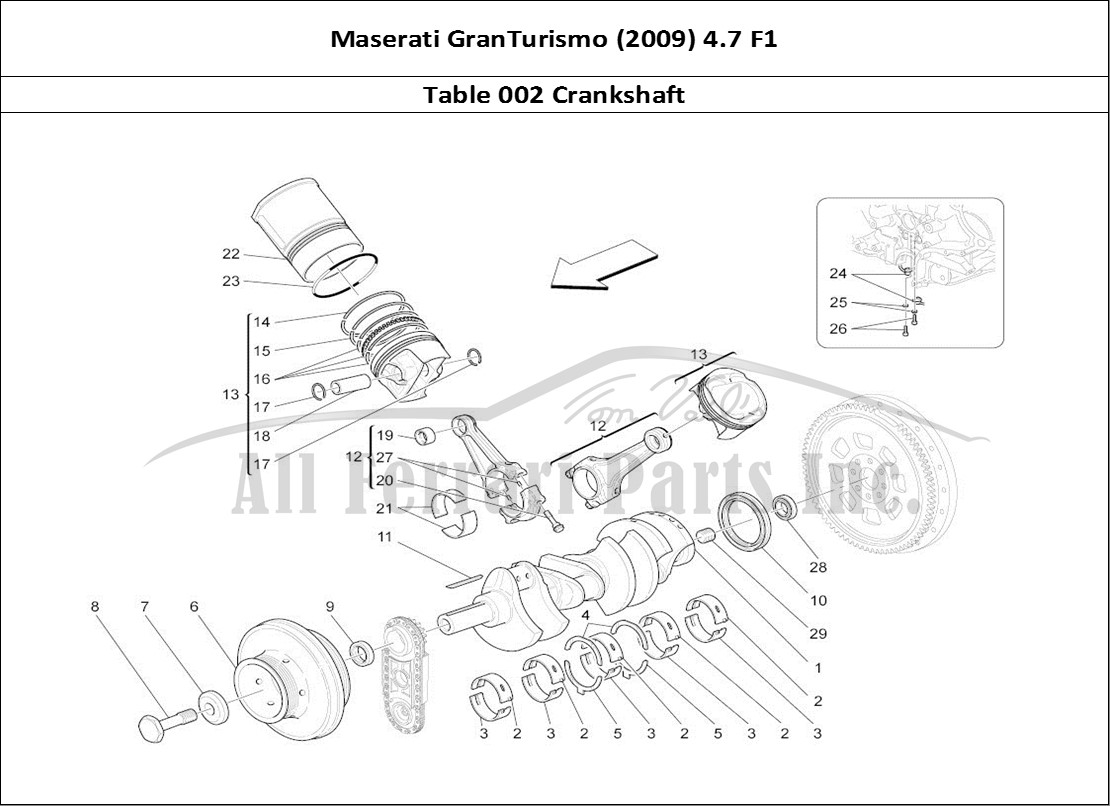 Ferrari Parts Maserati GranTurismo (2009) 4.7 F1 Page 002 Crank Mechanism