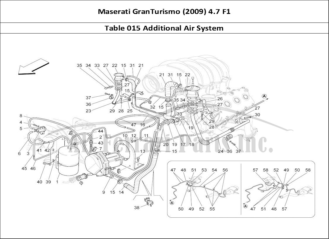 Ferrari Parts Maserati GranTurismo (2009) 4.7 F1 Page 015 Additional Air System