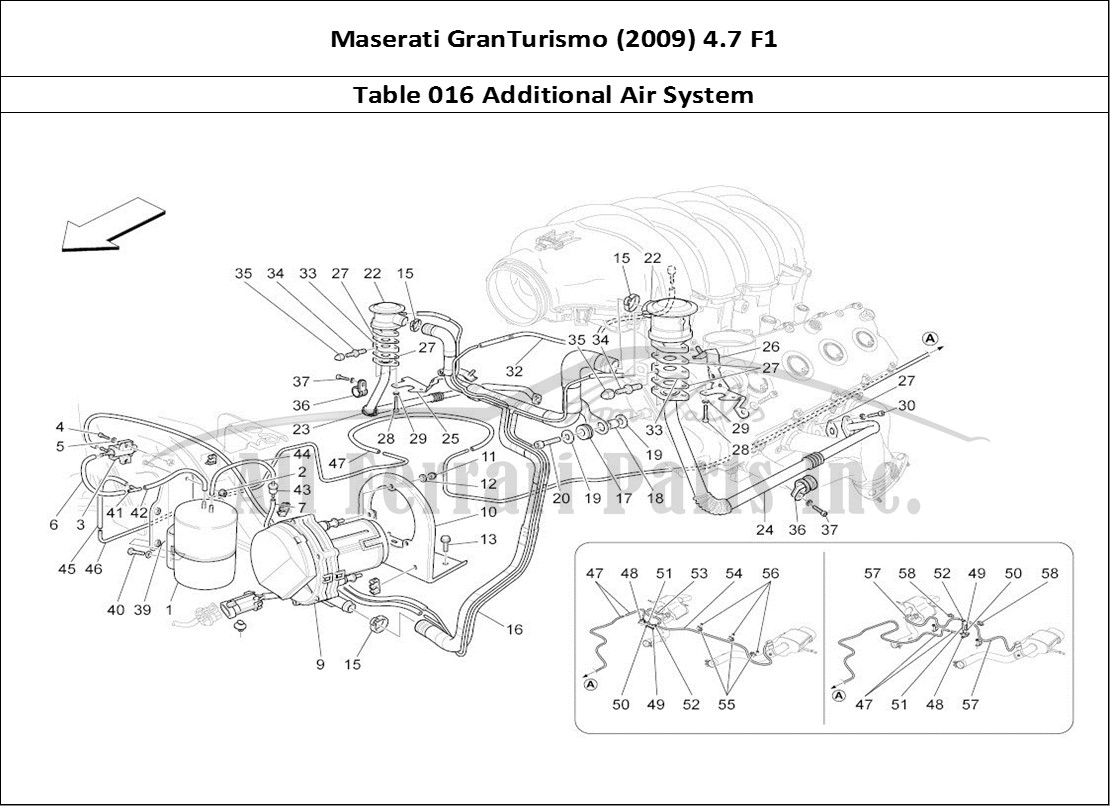 Ferrari Parts Maserati GranTurismo (2009) 4.7 F1 Page 016 Additional Air System