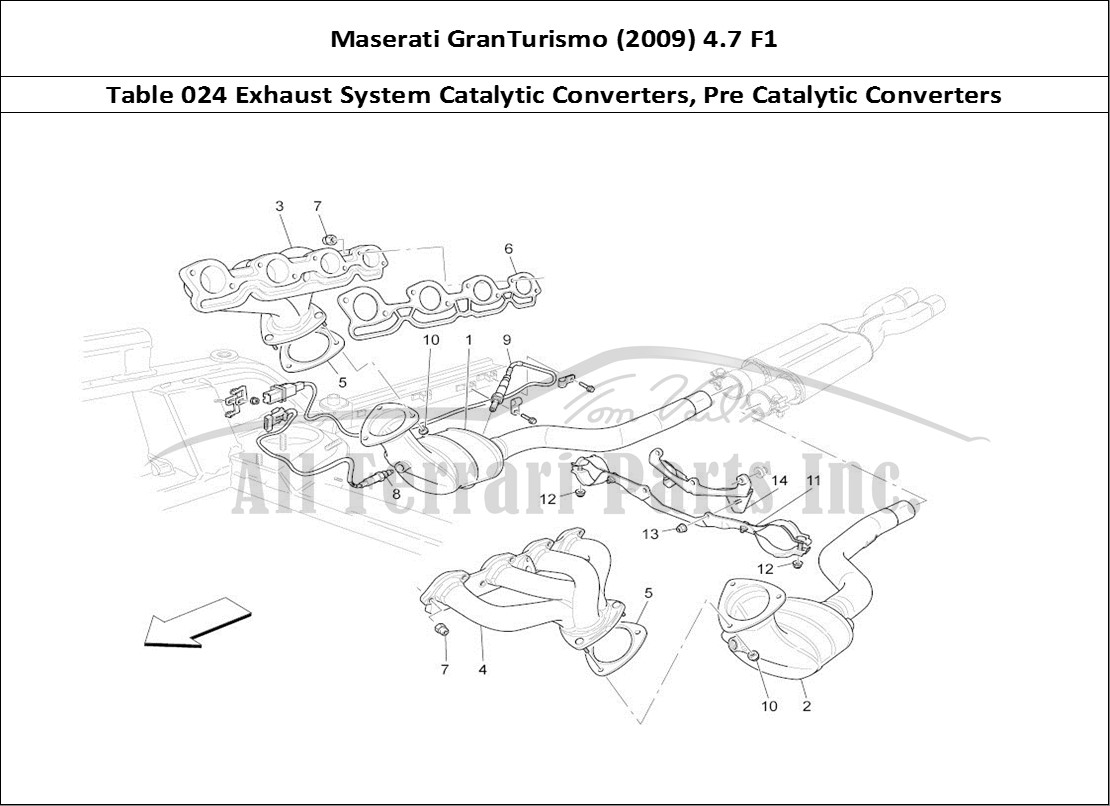 Ferrari Parts Maserati GranTurismo (2009) 4.7 F1 Page 024 Pre-catalytic Converters