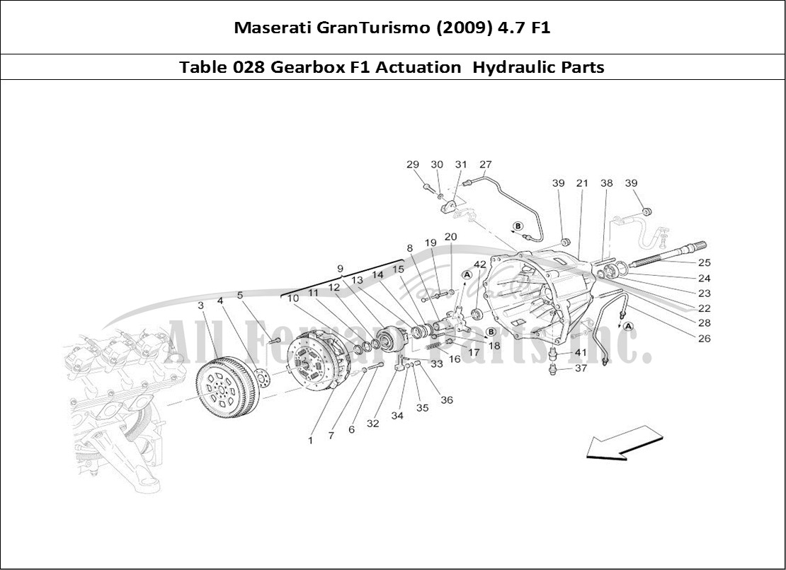 Ferrari Parts Maserati GranTurismo (2009) 4.7 F1 Page 028 Actuation Hydraulic Parts