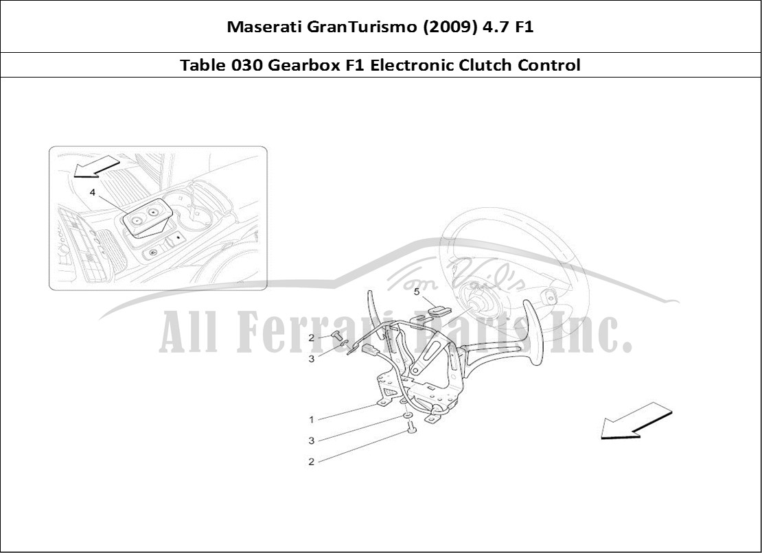Ferrari Parts Maserati GranTurismo (2009) 4.7 F1 Page 030 Electronic Clutch Control