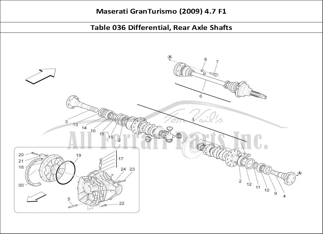 Ferrari Parts Maserati GranTurismo (2009) 4.7 F1 Page 036 Differential And Rear Axl