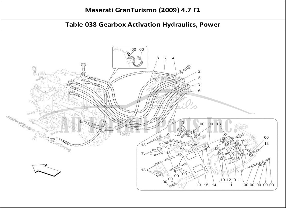 Ferrari Parts Maserati GranTurismo (2009) 4.7 F1 Page 038 Gearbox Activation Hydrau