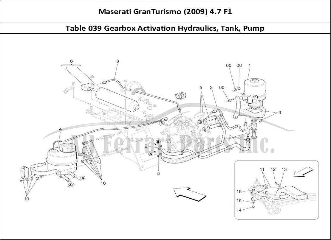 Ferrari Parts Maserati GranTurismo (2009) 4.7 F1 Page 039 Gearbox Activation Hydrau