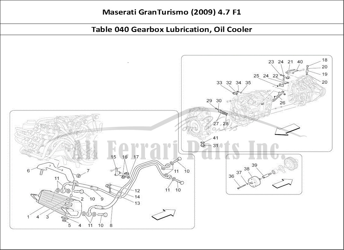 Ferrari Parts Maserati GranTurismo (2009) 4.7 F1 Page 040 Lubrication And Gearbox O