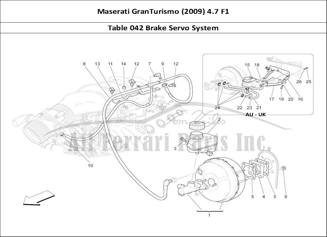 Ferrari Parts Maserati GranTurismo (2009) 4.7 F1 Page 042 Brake Servo System