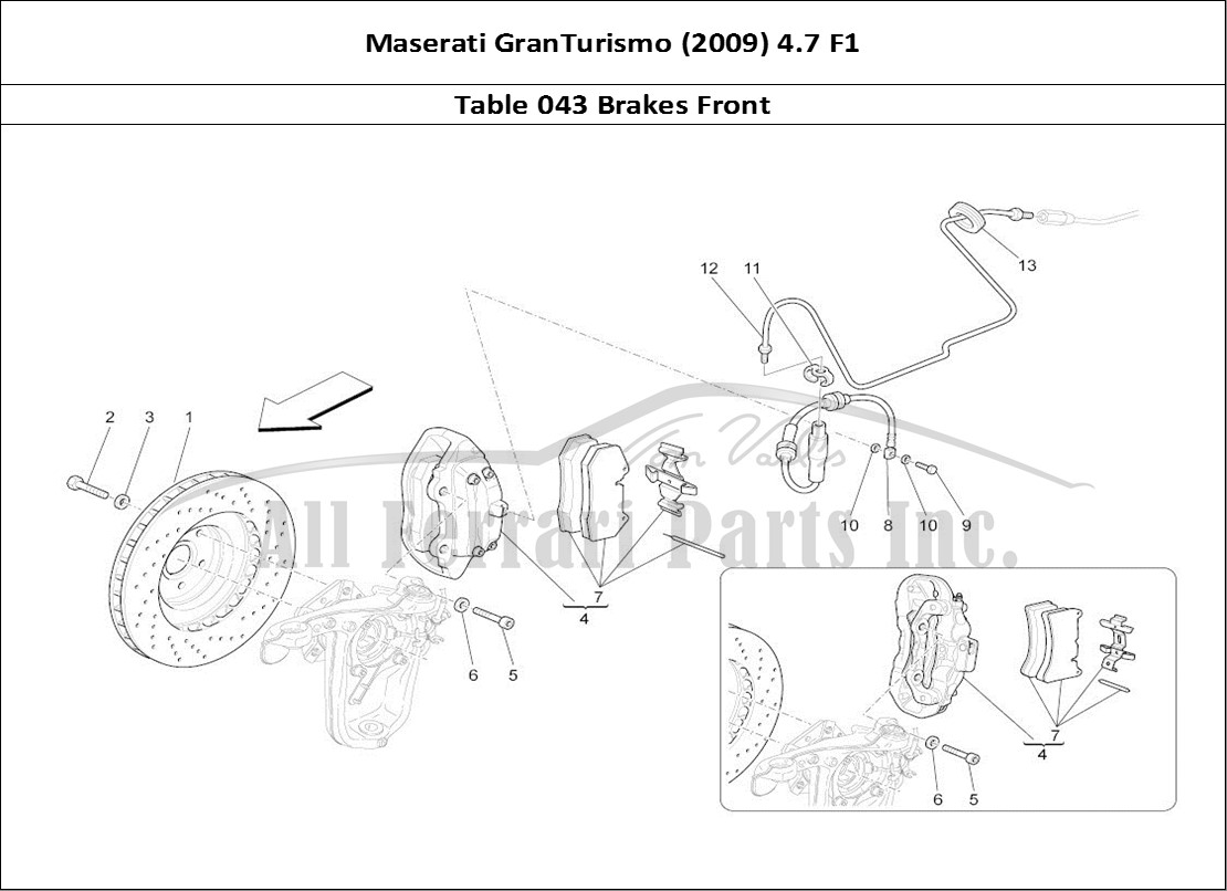 Ferrari Parts Maserati GranTurismo (2009) 4.7 F1 Page 043 Braking Devices On Front