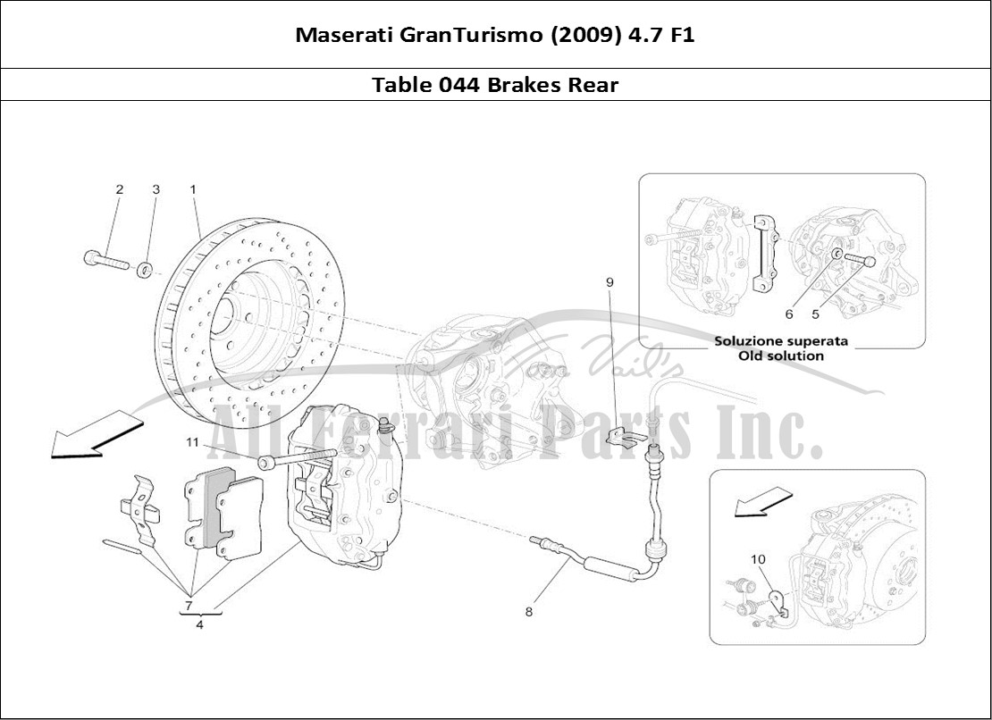 Ferrari Parts Maserati GranTurismo (2009) 4.7 F1 Page 044 Braking Devices On Rear W